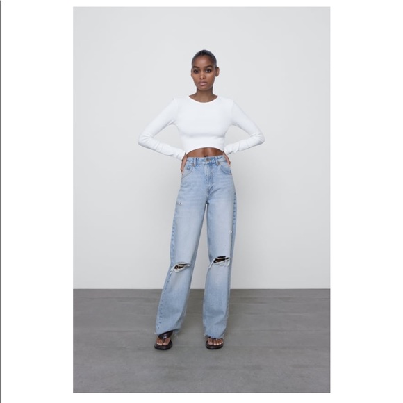 Zara Denim - Zara Wide Leg Full Length Ribcage Jean